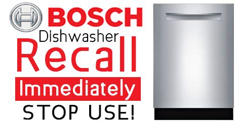 Bosch dishwasher recalls